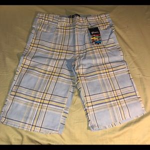 Vintage Bluez Plaid Drawstring Shorts Size XL